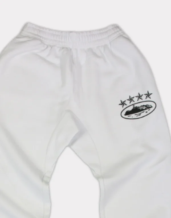 Corteiz 4Starz Alcatraz Sweatpants White 1