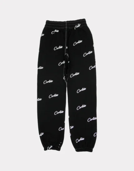 Corteiz All Over Print Joggers Black 2