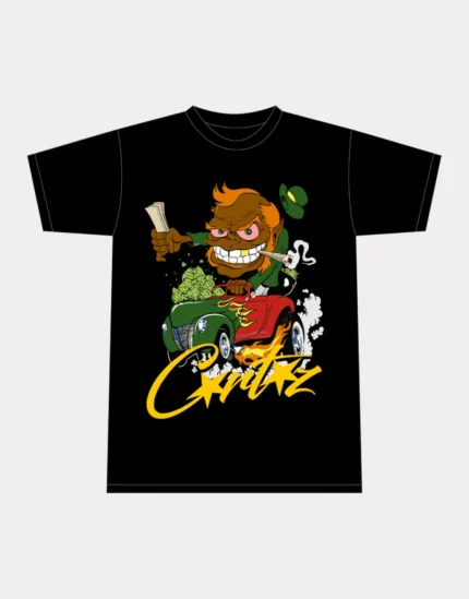 Corteiz Leprechaun 420 T shirt Black 1