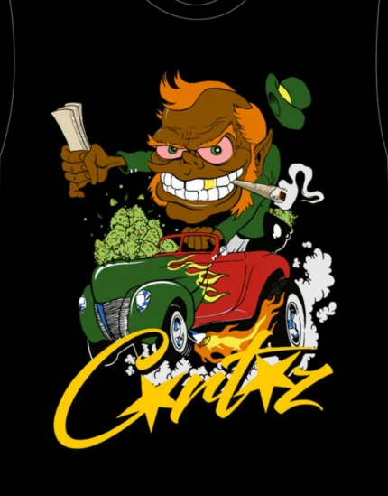 Corteiz Leprechaun 420 T shirt Black 2