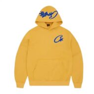 Corteiz Satin C Star Applique Hoodie Mustard