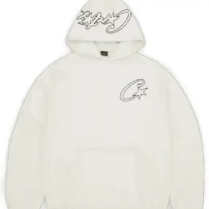 Corteiz Satin C Star Applique Hoodie Off White 2