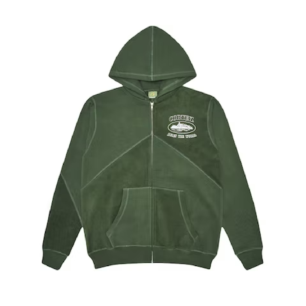Corteiz Superior V2 Zip Up Hoodie – Forrest Green 1