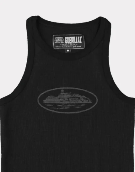 Corteiz Womens Guerillaz Tank Top Triple Black 1